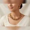 Traditional Antique Necklace Set with Matching Earrings - view 4