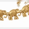 Traditional Elephant Design Gold Tone Necklace Set with Earrings - view 3