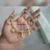 Traditional Green Lakshmi Necklace Set with Earrings - view 6