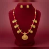Traditional Lakshmi Temple Necklace Set with Red Beads - view 4