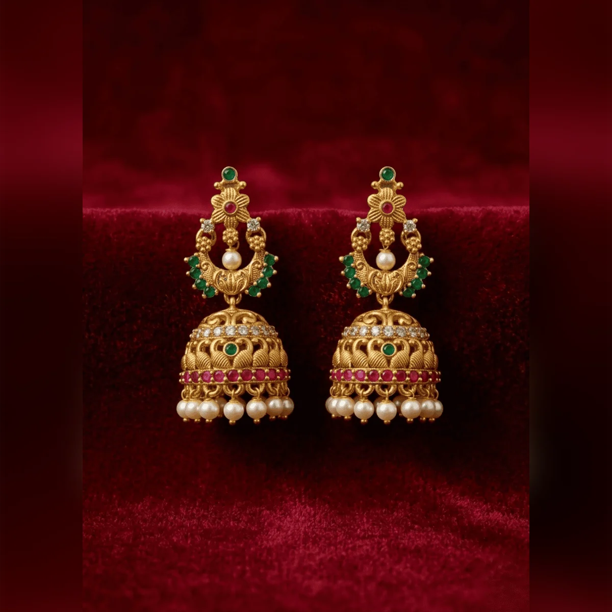 Traditional Temple Style Jhumka Earrings
